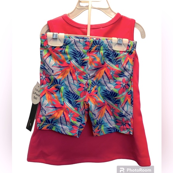 New Chic scuba knit bike set, knockout pink, 2T - Picture 3 of 7